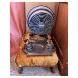 Holmes Oscillating Fan, Inkwell, and Footstool