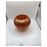 FentonCarnival Glass Bowl with Floral Design