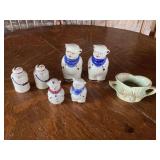 2 sets of pigs & crocks all Shawnee pottery sugar bowl is McCoy