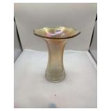 Iridescent Carnival Glass Trumpet Vase
