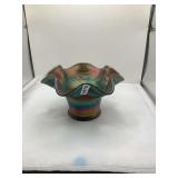 Fenton Carnival Glass “Holly” Pattern Shaped Vase