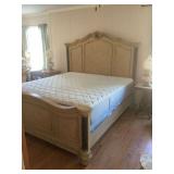 King Headboard, footboard, rails, mattress (stains) box spring