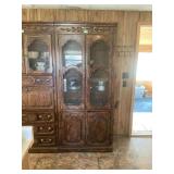 Wood Hutch with Glass and Wire Mesh Doors