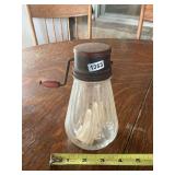 Glass Food Grinder with Metal Top and Crank