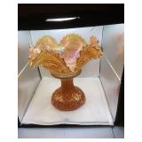 Imperial Marigold Carnival Glass Footed Bowl