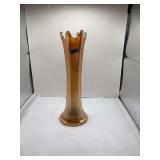 Fenton Marigold Carnival swung Glass Vase Tree Trunk Orange 6 point 8 3/4” T