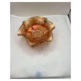 Fenton Carnival Glass Marigold 'Heavy Grape' Footed Bowl