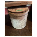 Stoneware Crock with Wood Lid