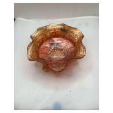 Fenton Carnival Glass Marigold Footed Bowl