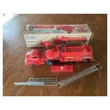 Electric Ladder Fire Truck Toy, vintage General Molds & Plastic