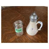 Homer Laughlin Creamer and Glass Jar