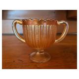 Fenton Carnival Glass Footed Sugar Bowl with Handles