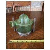 Uranium Glass Juicer with Metal Stand