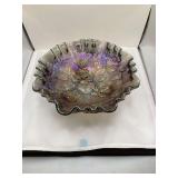 Imperial Carnival Glass Rose Bowl, Footed