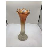 Imperial Carnival Glass Trumpet Vase, Marigold Iridescence