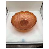 Fenton Marigold Carnival Glass Bowl Featuring the leaf chain Pattern