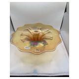 Imperial Marigold Carnival Glass Ruffled Bowl