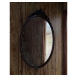 Oval Wall Mirror with Decorative Frame