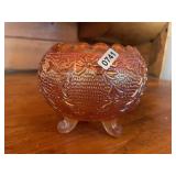 Fenton Carnival Glass Bowl with Floral Design