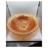 Imperial Carnival Glass Grape Marigold Ruffled Bowl