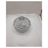 Clear Pressed Glass Candy Dish with Lid