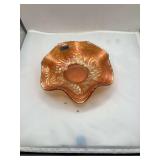 Fenton Marigold Carnival Glass Bon Bon Dish, Acorn Pattern