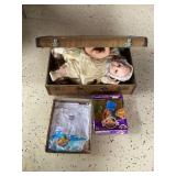 Dolls in Suitcase, Flintstones T-Shirt, and Yabba-Dabba-Doo Fred Mattel Toy
