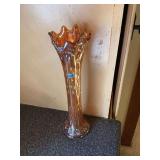 Fenton Marigold Carnival Glass Swung Vase