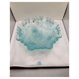 Imperial ice blue 3 Footed Rose bowl