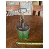 Green Uranium Depression Glass Bowl with Egg Beater Mechanism