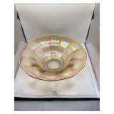 Peach Iridescent Carnival Glass Bowl