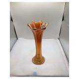 Imperial Marigold Carnival Glass Vase, Star of David Pattern