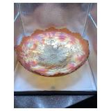 Fenton Stag & Holly Carnival Glass Bowl