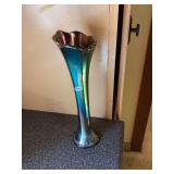 Fenton Cobalt 6 Panel Blue Carnival Vase