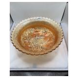 Imperial Glass Company Carnival Glass bowl In the Windmill Pattern