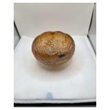 Iridescent Glass Bowl with Floral Motif