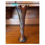 Dugan Carnival Glass Vase with Twisted Design