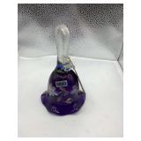 Fenton Bell Royal Purple with painted flowers signed