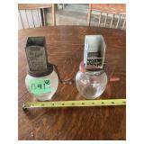 Pair of The Uniform Meat Choppers with Glass Jars