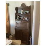 Wooden Secretary Desk with Hutch