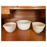 (3) milk glass white bowls