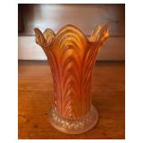 Vintage Fenton Carnival Glass Miniature Vase, Marigold Iridescence