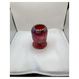 Ruby Carnival Glass Owl Pattern Candle Holder