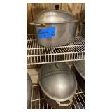 Lot of Two Cast Aluminum Roasting Pans with Lids