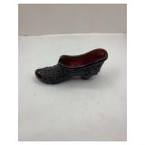 Fenton Amethyst Pressed Glass Shoe Figurine