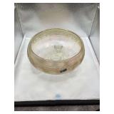 Imperial Clambroth Carnival Glass Footed Bowl