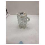 Pressed Glass Creamer with Floral Design