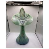 Fenton “Floral Interlude” Jack-in-the-Pulpit Vase signed by George and Nancy