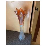 Fenton Marigold Carnival Glass Swung Vase