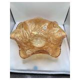 Imperial Millersburg Holly Whirl Carnival Glass Bowl